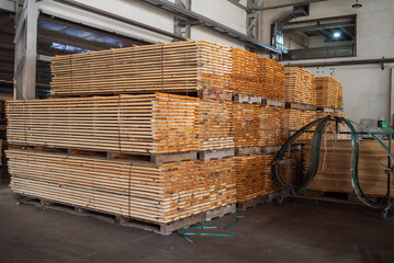 Large warehouses for storage of products. Woodworking industry. 