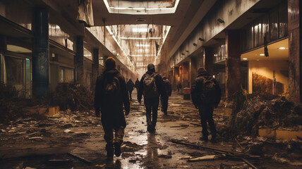the people are walking - obrazy, fototapety, plakaty