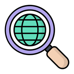 Location Search Colored Line Icon