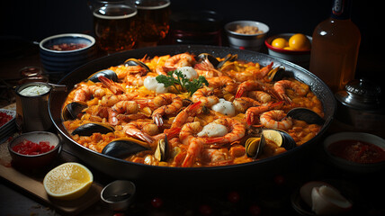 Typical Spanish food and products, delicious aromas and colours