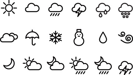 天気アイコン　線画