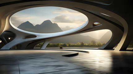 3d render of abstract futuristic architecture 
