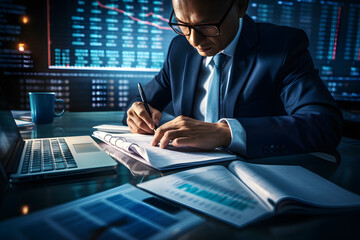 Business Finance, Buchhaltung, Vertrag, Berater Investitionsberatung Marketingplan f&uuml;r Unternehmen mit der Verwendung von Tablet und Computer-Technologie Analyse