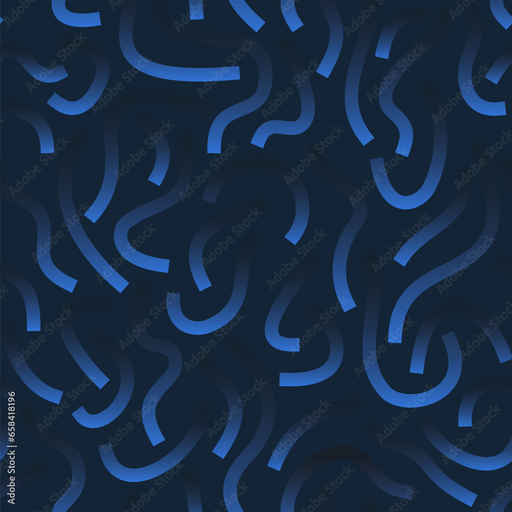 Poster Black and white gradient curved lines isolated on white background. Transparent Bold Squiggles.