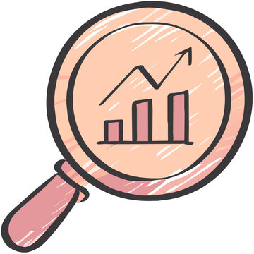 magnifying glass with graph