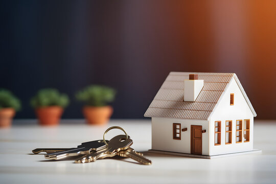 Schl&uuml;ssel neben Haus Kauf einer Immobilie Markler &Uuml;bergabe