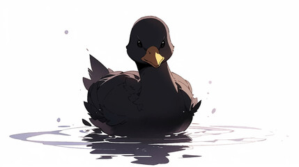 Duck swan waterfowl bird swamp style niji 5 Raven pigeon teal whistler Coot Dive Blue drake Loon blacken chaga - obrazy, fototapety, plakaty
