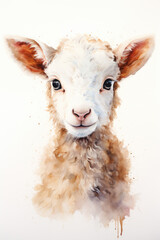 Sheep portrait isolated on a white background