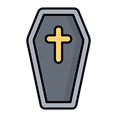 Coffin Colored Outline Icon