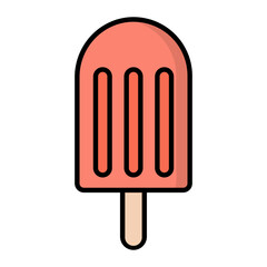 Ice Cream Colored Outline Icon