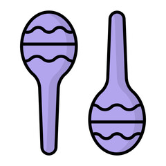 Maracas   Colored Outline Icon