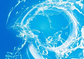 青い水が渦巻く抽象的な背景