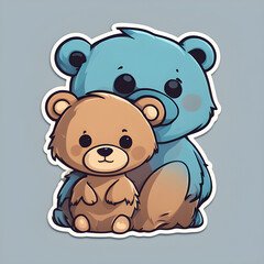 Cute little baby teddy bears sticker