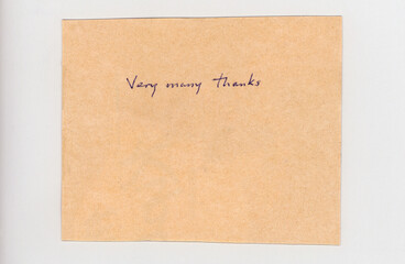 handwritten thanks card