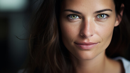 Obraz premium a female digital strategist plans online campaigns, digital marketing visuals and analytics tools displayed