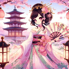 girl in a kimono