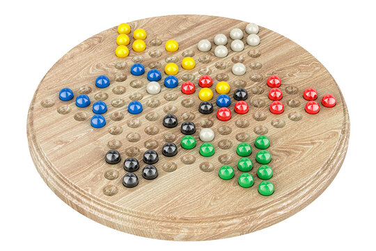 Chinese Checkers Game Set, 3D rendering isolated on transparent background