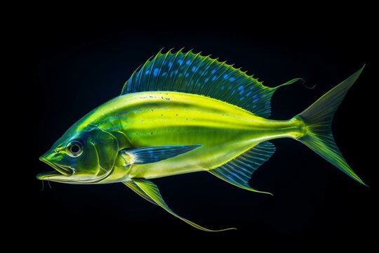 Background image of mahi mahi or dolphin fish. Generative AI