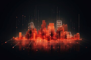 Red information technology background material