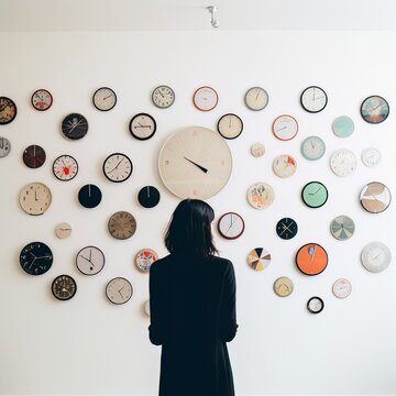 business people with clocks
