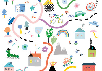 Cute Town Map Poster Layout