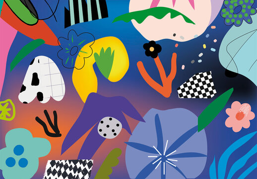 Modern Abstract Floral Pattern Layout