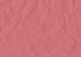 Pastel Color Crumpled Paper Layer. Red Background. Simple Creative Creased Paper Design. No Text. Illustration design. 