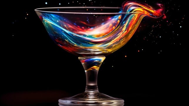 Cosmic Elixir: Stylish Neon Cocktail