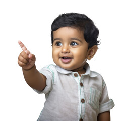 Adorable baby giving funny gesture and facial expression