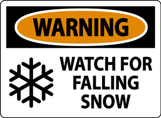 Warning Sign Watch For Falling Snow