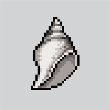 Pixel art illustration Shell. Pixelated Shell. Shell clam ocean style
icon pixelated for the pixel art game and icon for website and video game.
old school retro.