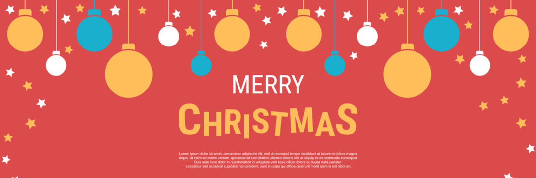 Merry Christmas and Happy New Year party invitation banner, card, flyer, coupon vector template