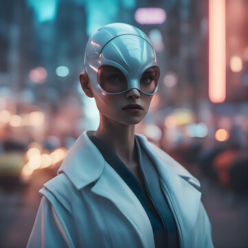 Mulher humanoide do futuro