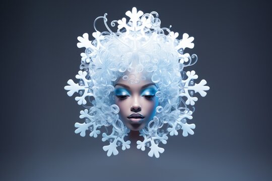 Portrait of a woman snowflake