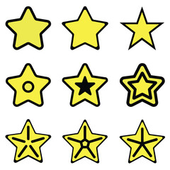 Set of stars sparkle icon, bright, decoration twinkle, light effect stars and bursts collection, flat vector isolated