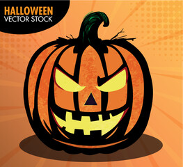 Scary Cute Halloween Holiday Illustrator Pumpkin Vector Images