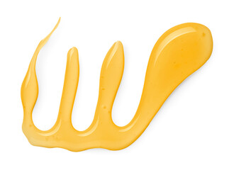 Delicious fresh honey isolated on white, top view