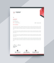 Minimal professional letterhead design template, modern business letterhead creative abstract clean colorful design
