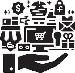e commerce and retailing icon set.