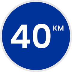 40 km zone traffic sign speed limit
