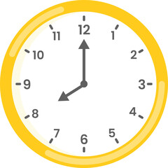 Wall circle clock shows time o'clock