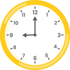 Wall circle clock shows time o'clock