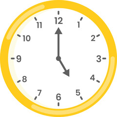 Wall circle clock shows time o'clock