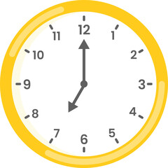 Wall circle clock shows time o'clock