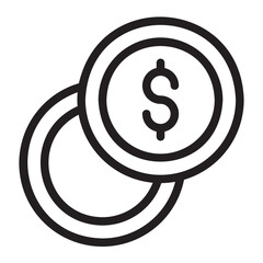 Fototapeta premium coins line icon