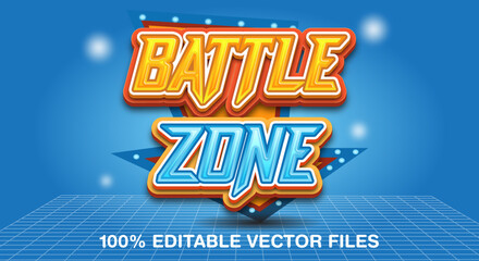 3D Battle Zone text effect editable text style