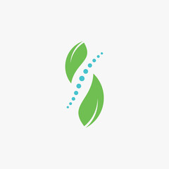 Chiropractic natural massage back pain and spinal icon logo design with creative concept