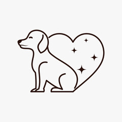 Dog logo design vector illustration with creative element concept