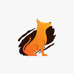 Dog logo design vector illustration with creative element concept