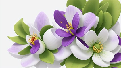 Colorful flowers floral Clipart, high quality resolution, beautiful flowers white background, AI generated images, jpg illustration. 


